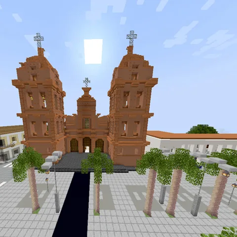 réplica de la plaza 24 de septiembre en minecraft